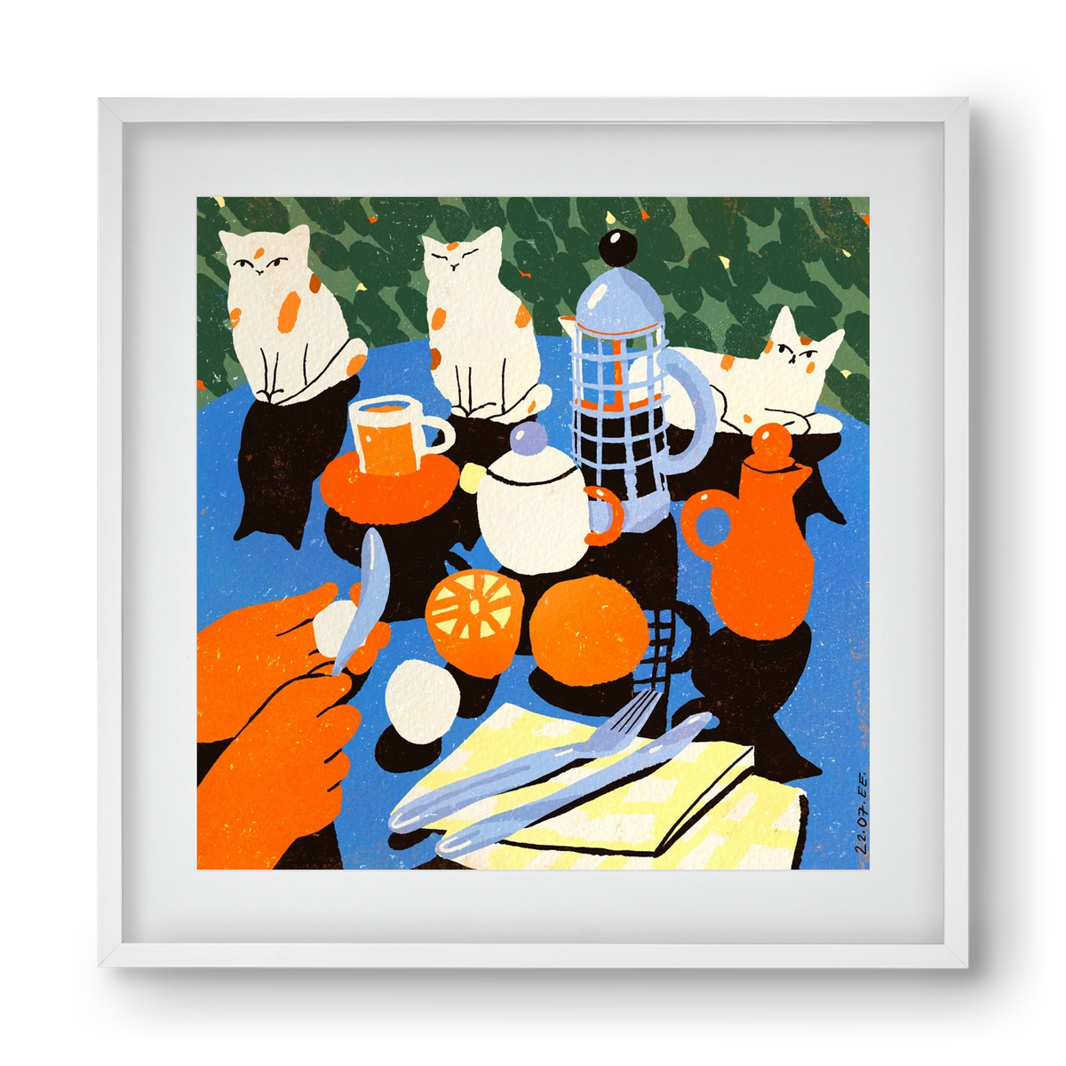 Morning still life, 40x40 cm (30x30 cm), Fehér keret, paszpartuval