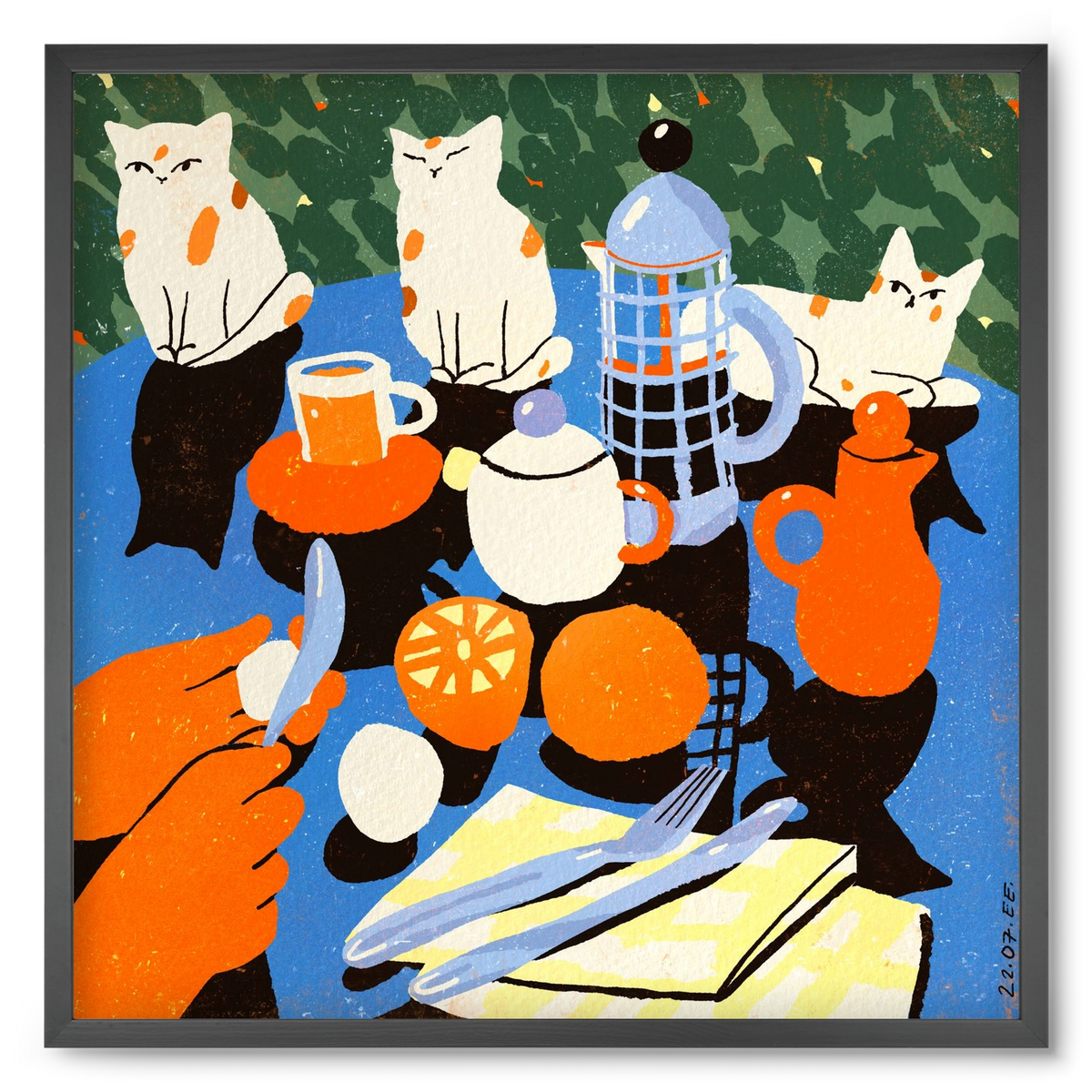 Morning still life, 50x50 cm (50x50 cm), Fekete keret