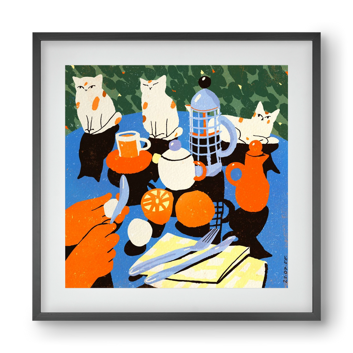 Morning still life, 40x40 cm (30x30 cm), Fekete keret, paszpartuval