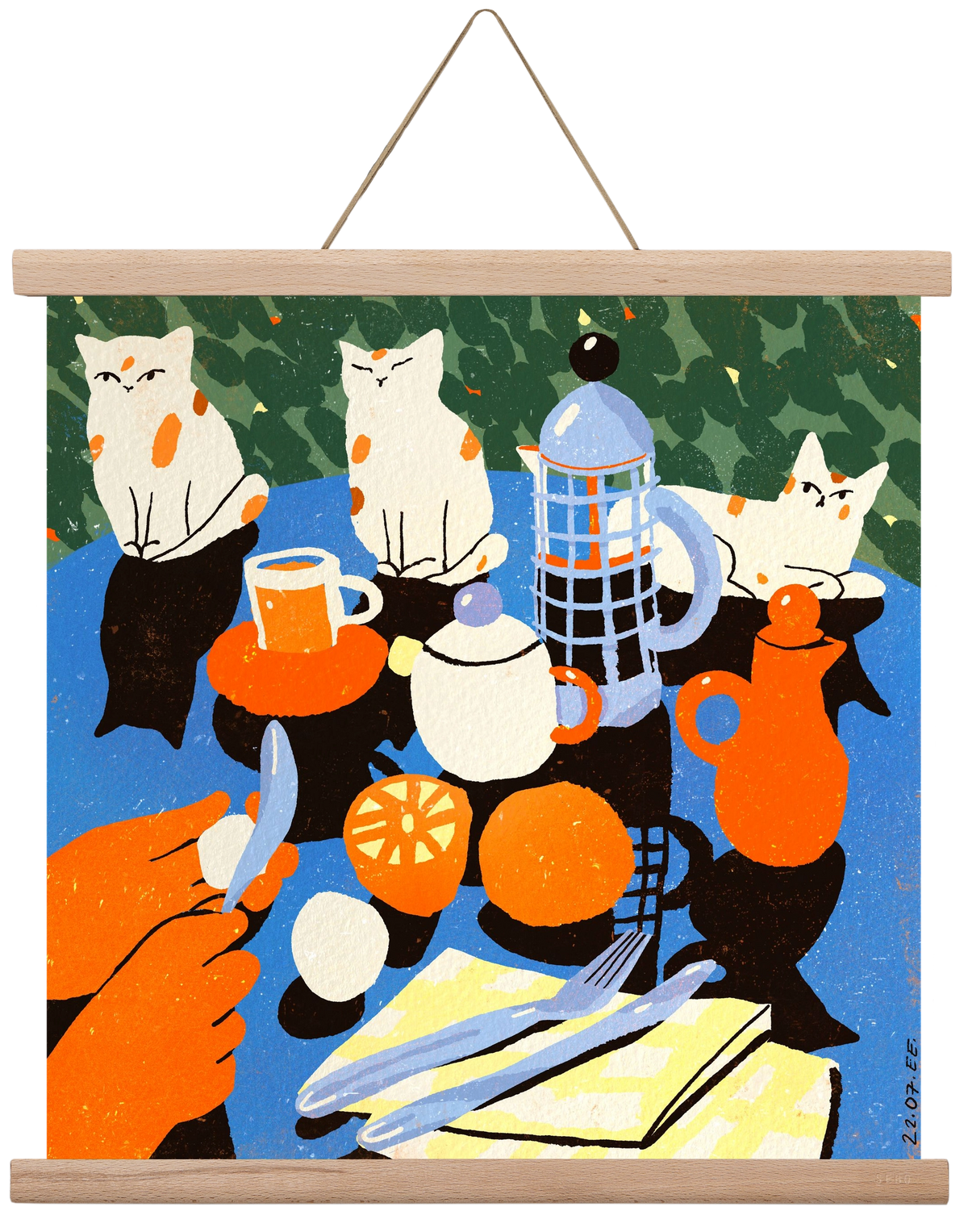 Morning still life, 40x40 cm (40x40 cm), Tölgy akasztó