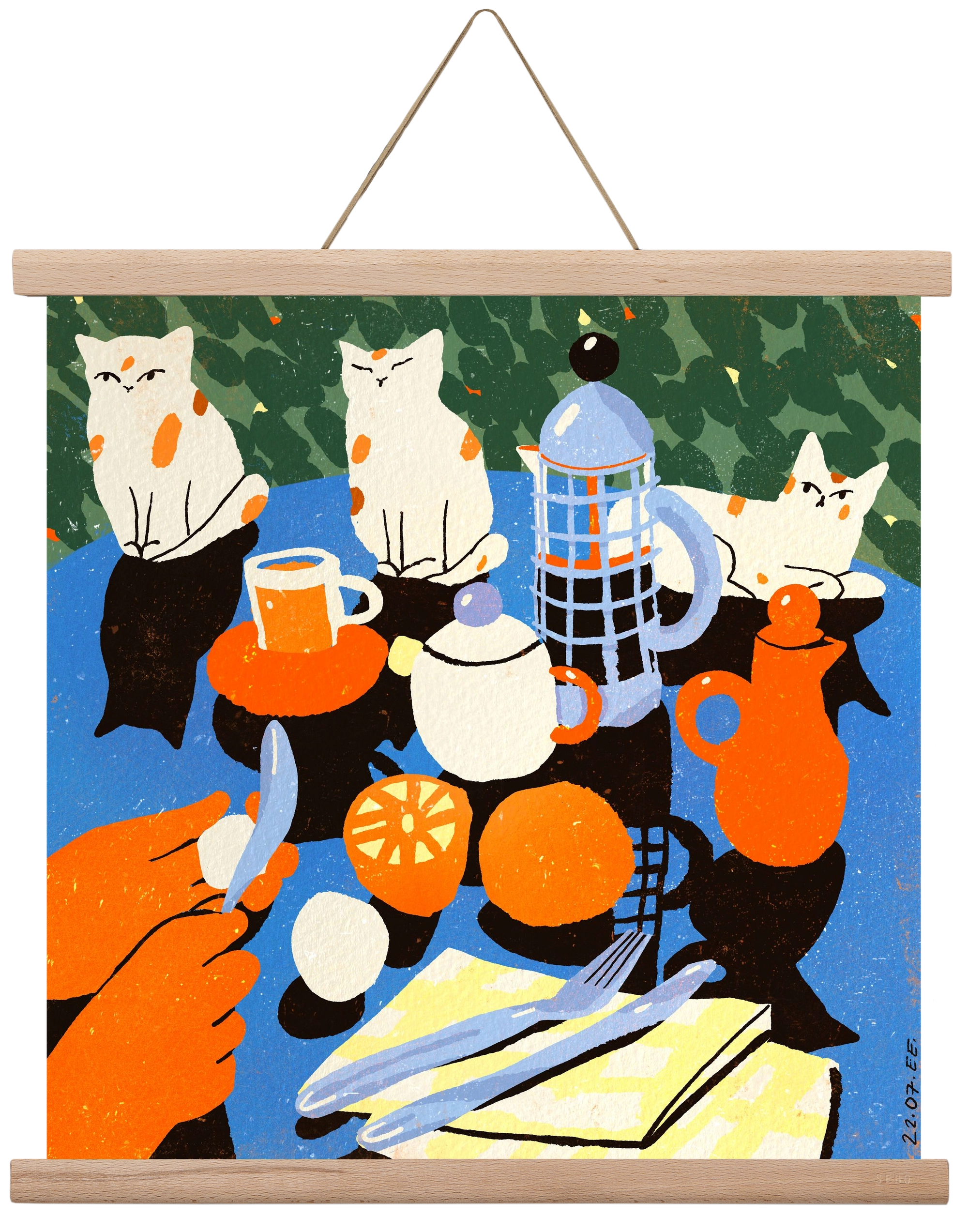 Morning still life, 40x40 cm (40x40 cm), Tölgy akasztó