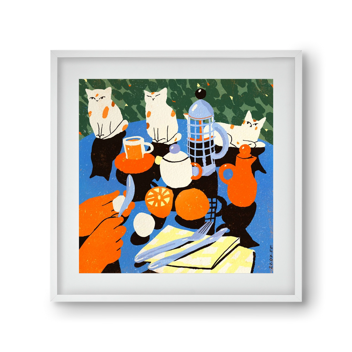 Morning still life, 30x30 cm (20x20 cm), Fehér keret, paszpartuval