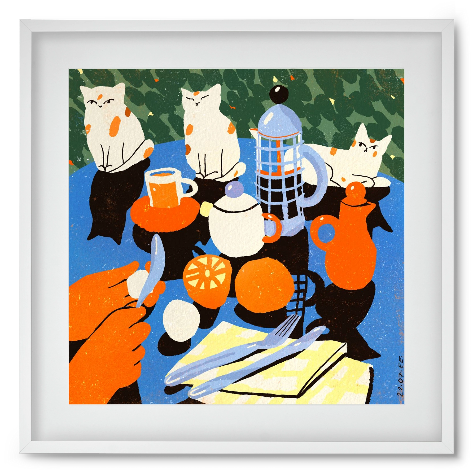 Morning still life, 50x50 cm (40x40 cm), Fehér keret, paszpartuval