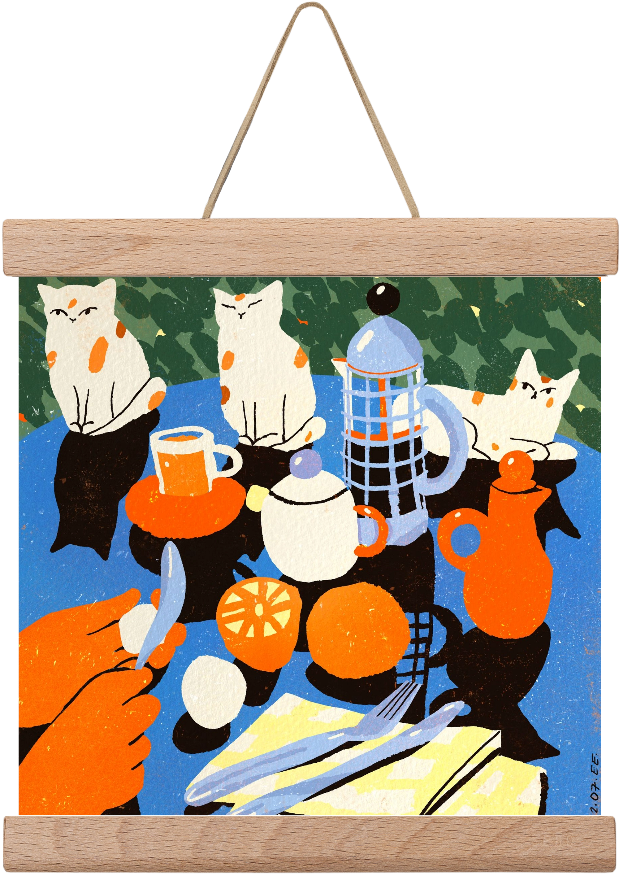 Morning still life, 20x20 cm (20x20 cm), Tölgy akasztó