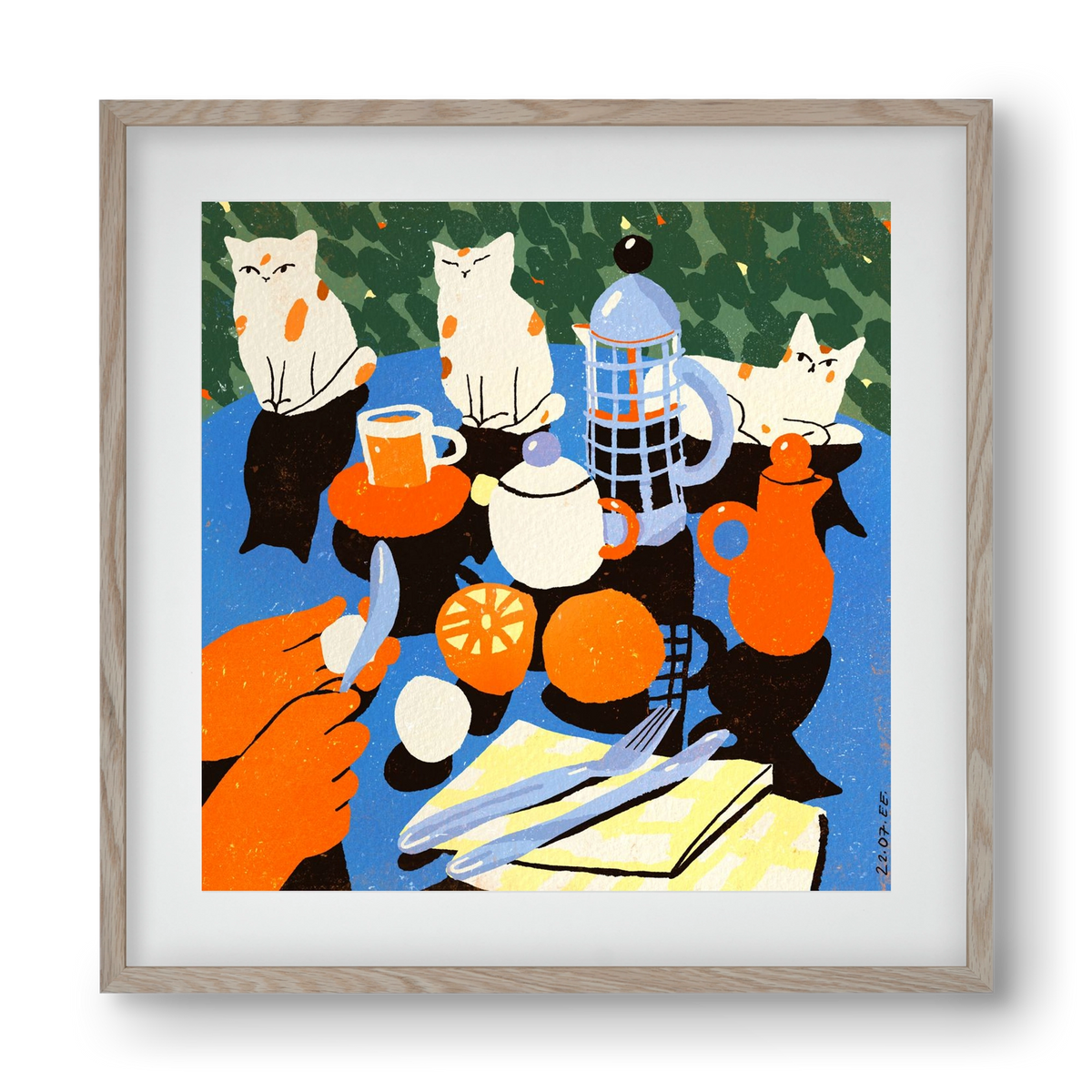 Morning still life, 40x40 cm (30x30 cm), Tölgy keret, paszpartuval