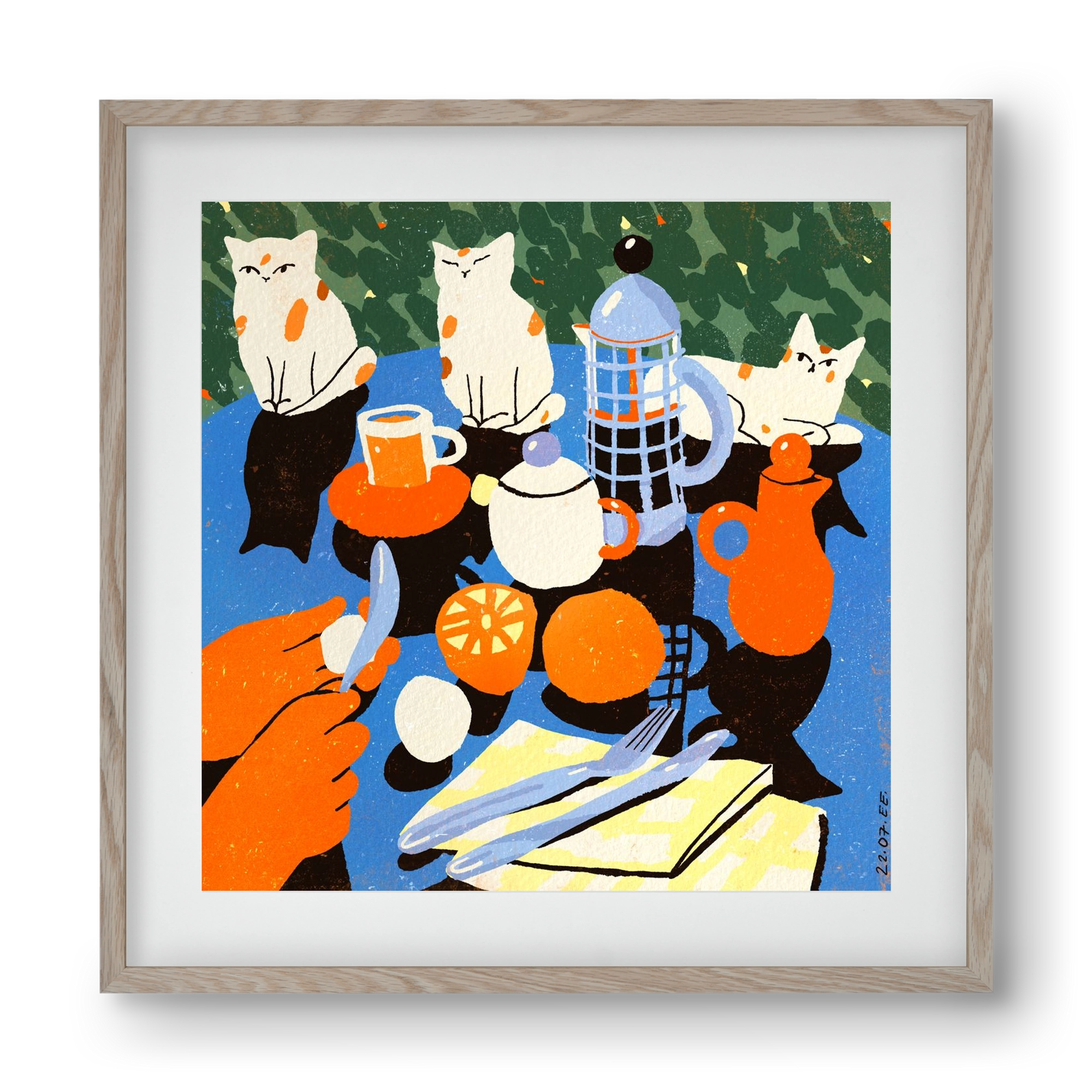 Morning still life, 40x40 cm (30x30 cm), Tölgy keret, paszpartuval