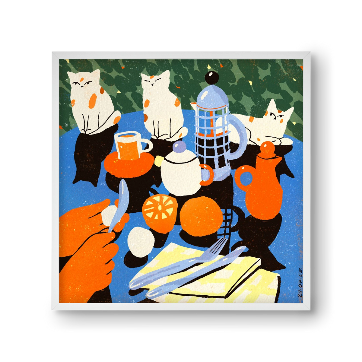 Morning still life, 30x30 cm (30x30 cm), Fehér keret