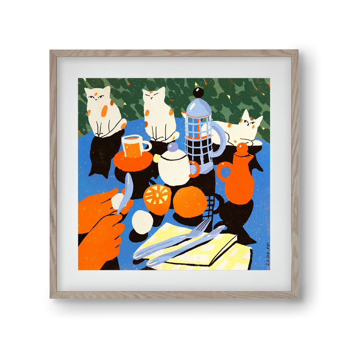 Morning still life, 30x30 cm (20x20 cm), Tölgy keret, paszpartuval