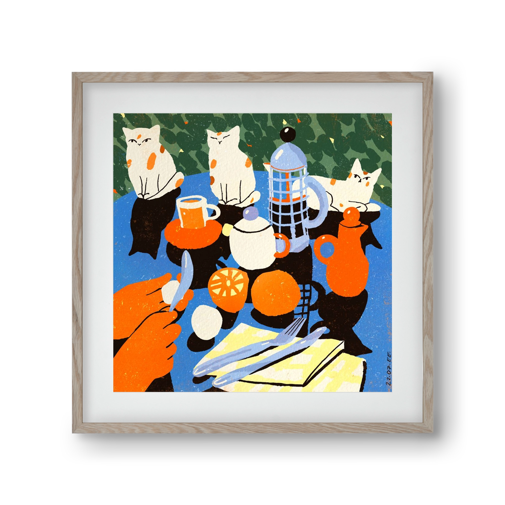 Morning still life, 30x30 cm (20x20 cm), Tölgy keret, paszpartuval