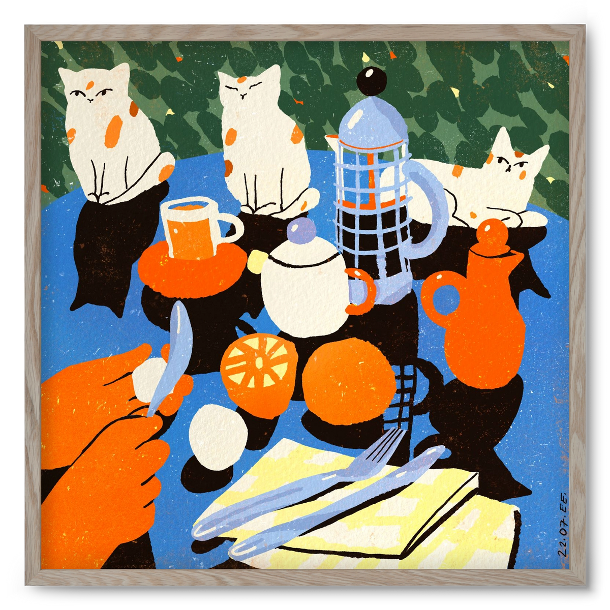 Morning still life, 50x50 cm (50x50 cm), Tölgy keret