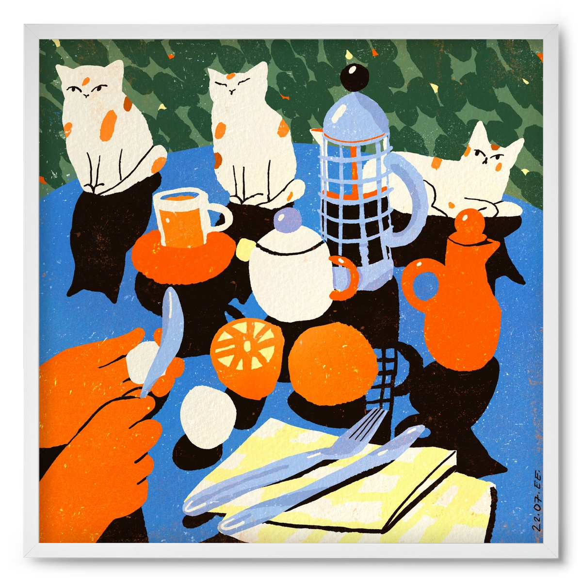 Morning still life, 50x50 cm (50x50 cm), Fehér keret