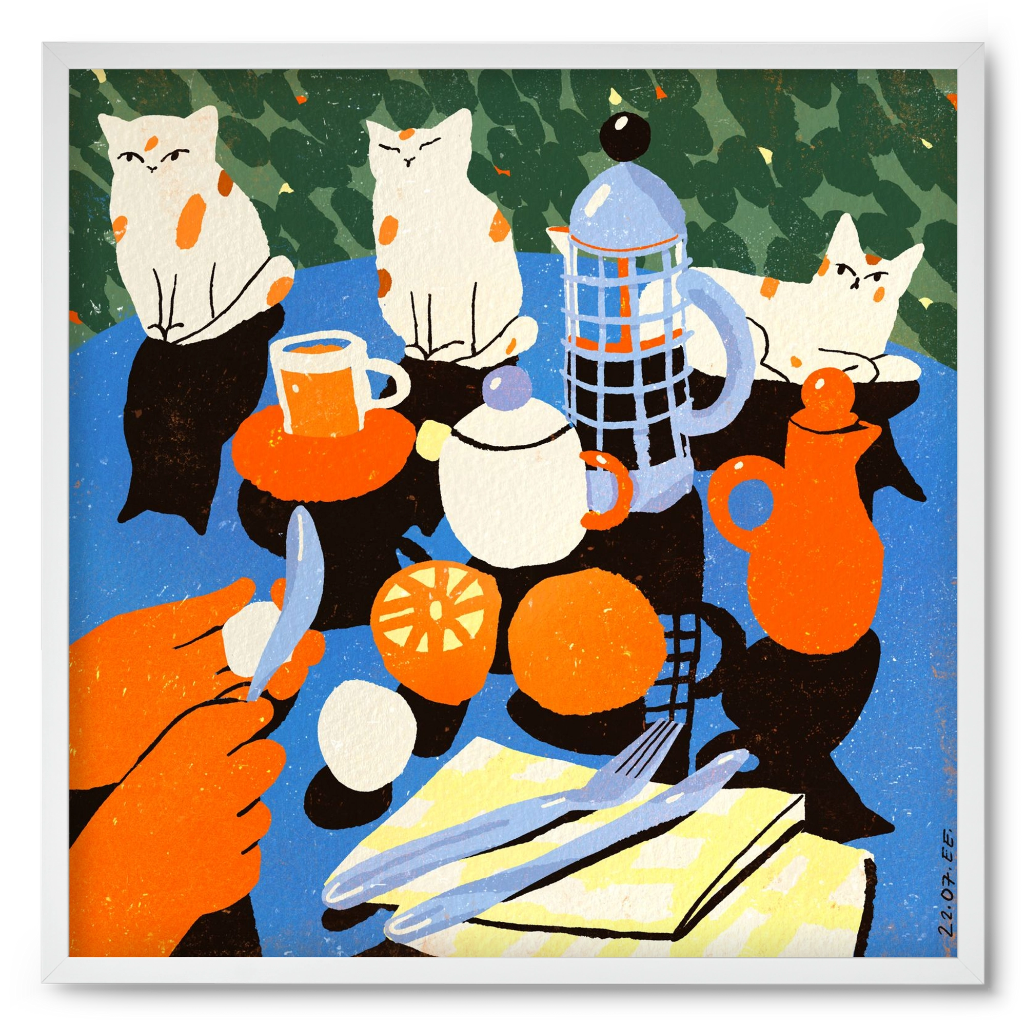 Morning still life, 50x50 cm (50x50 cm), Fehér keret