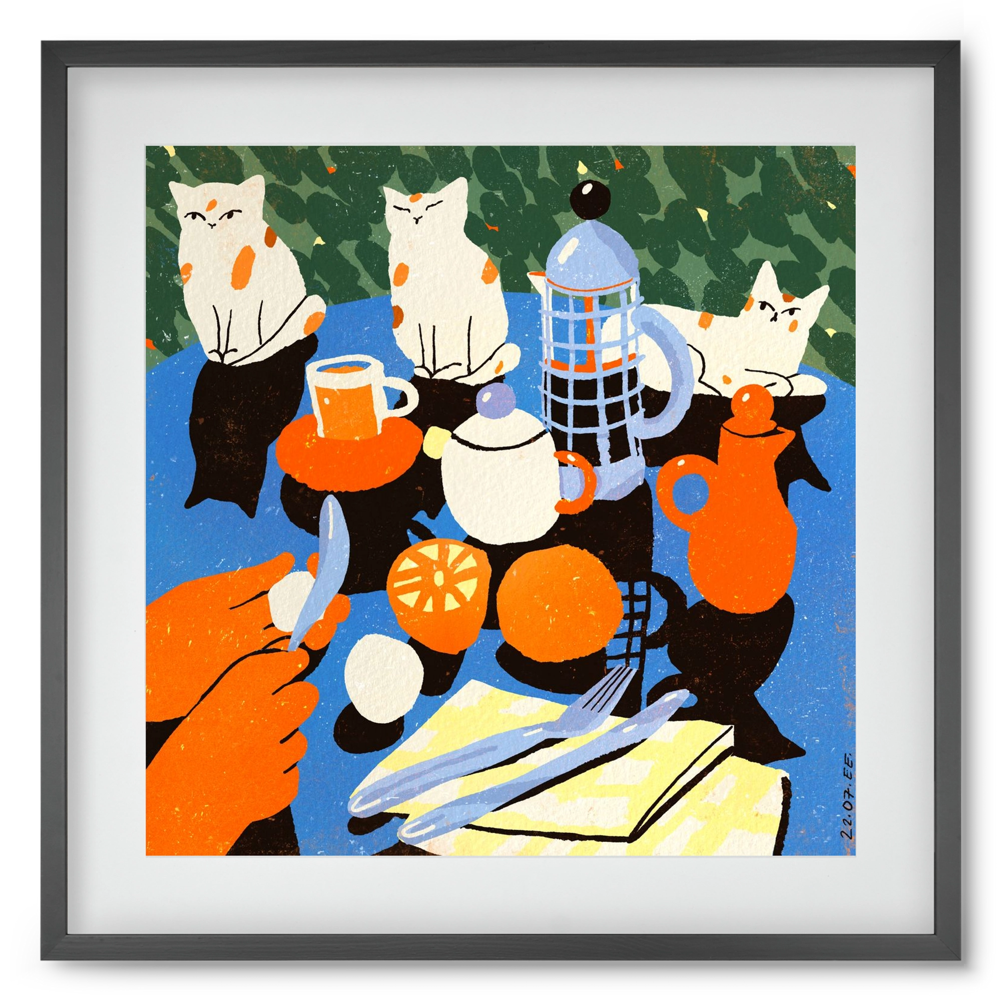 Morning still life, 50x50 cm (40x40 cm), Fekete keret, paszpartuval