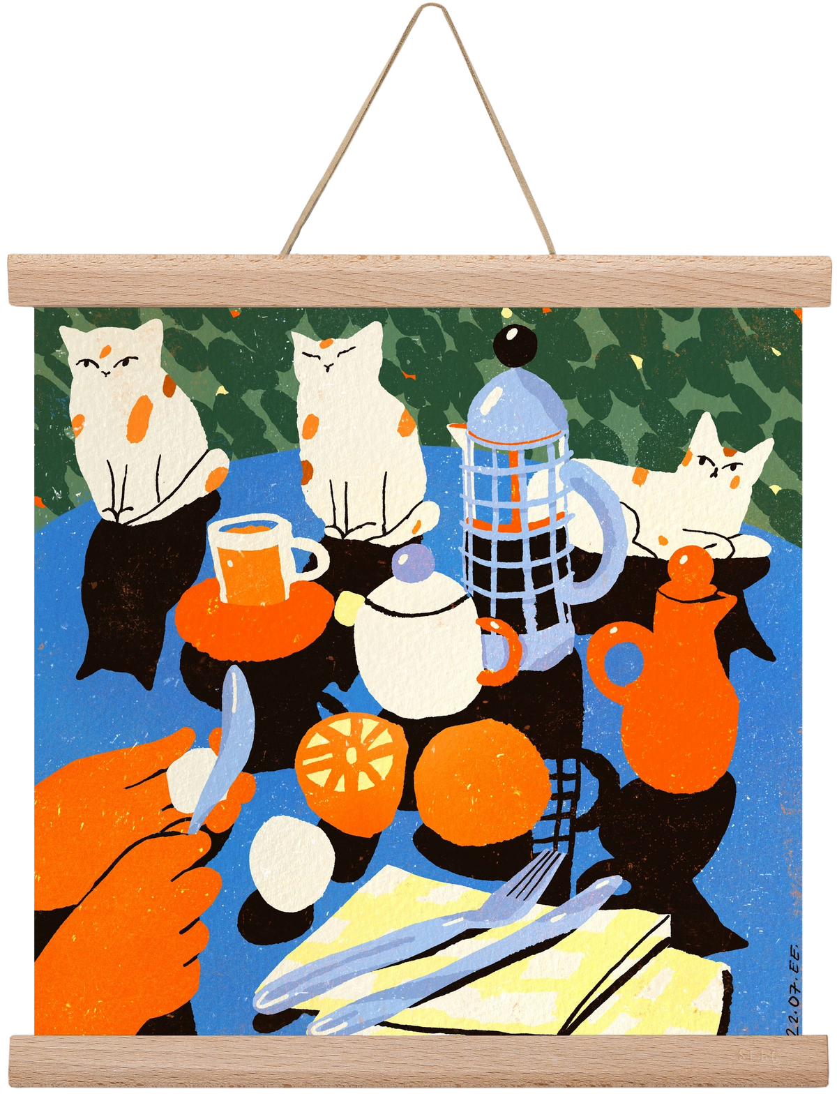 Morning still life, 30x30 cm (30x30 cm), Tölgy akasztó