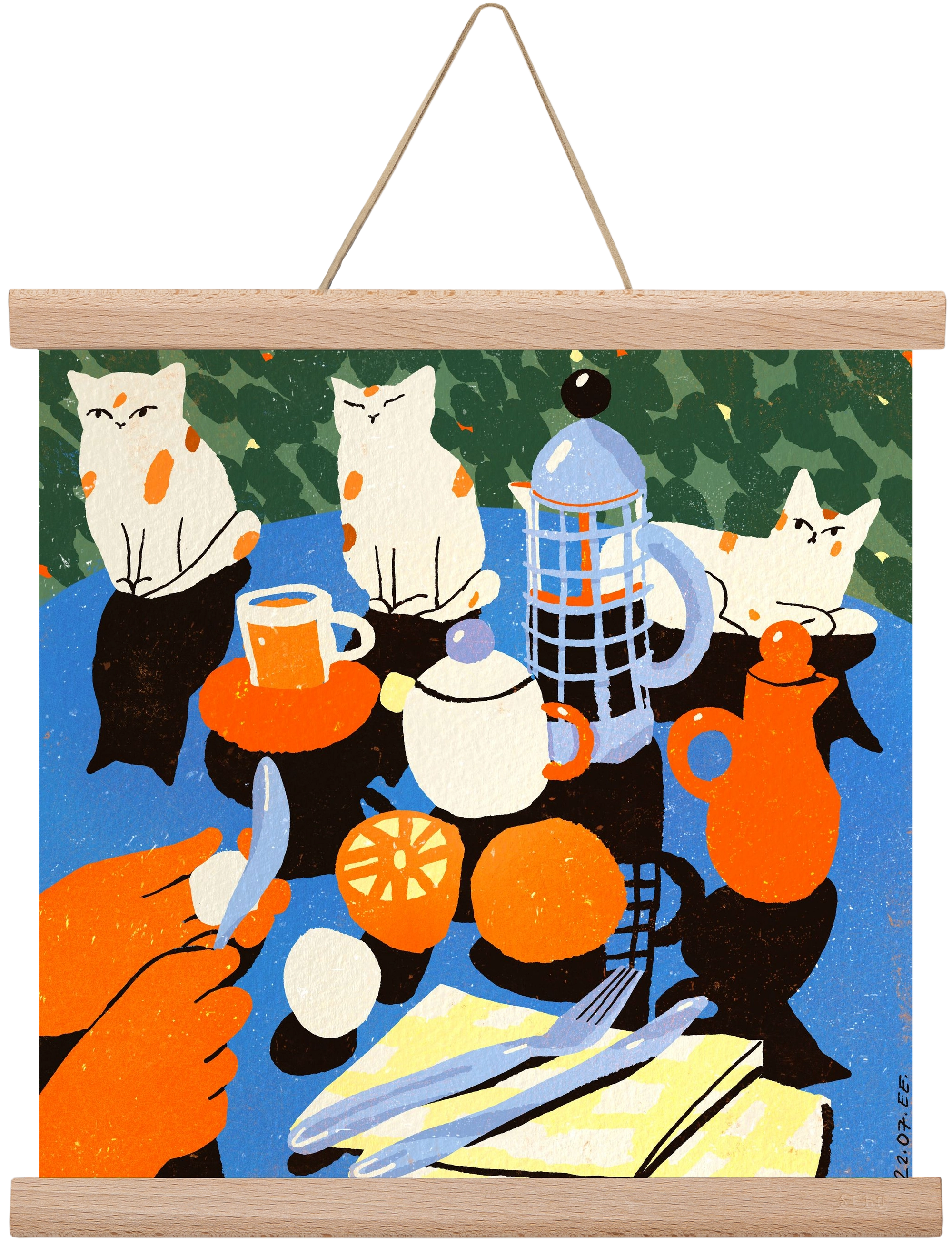 Morning still life, 30x30 cm (30x30 cm), Tölgy akasztó