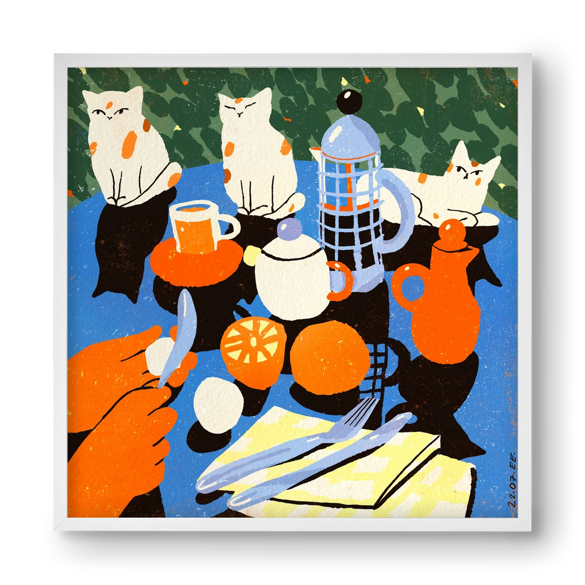 Morning still life, 40x40 cm (40x40 cm), Fehér keret