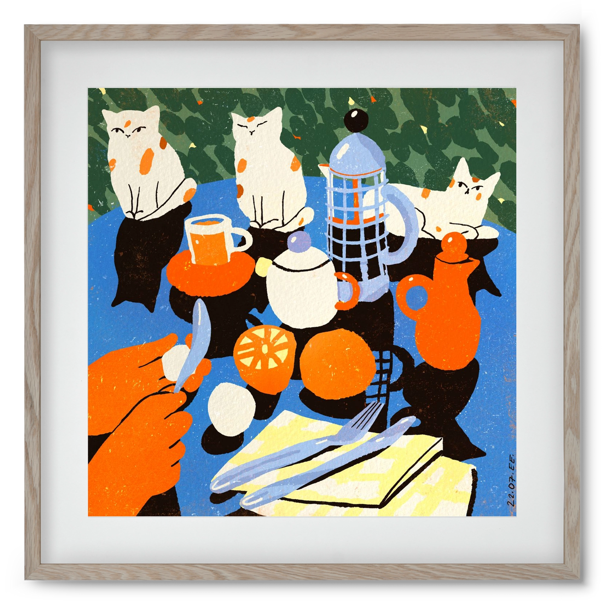 Morning still life, 50x50 cm (40x40 cm), Tölgy keret, paszpartuval