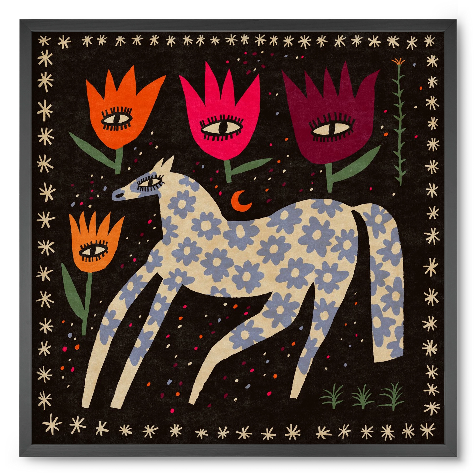 Magic horse, 50x50 cm (50x50 cm), Fekete keret