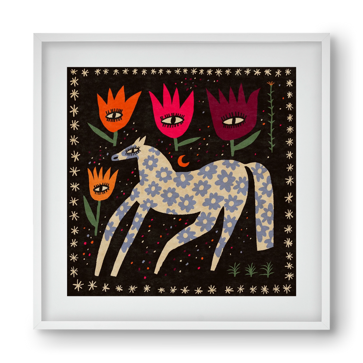 Magic horse, 40x40 cm (30x30 cm), Fehér keret, paszpartuval