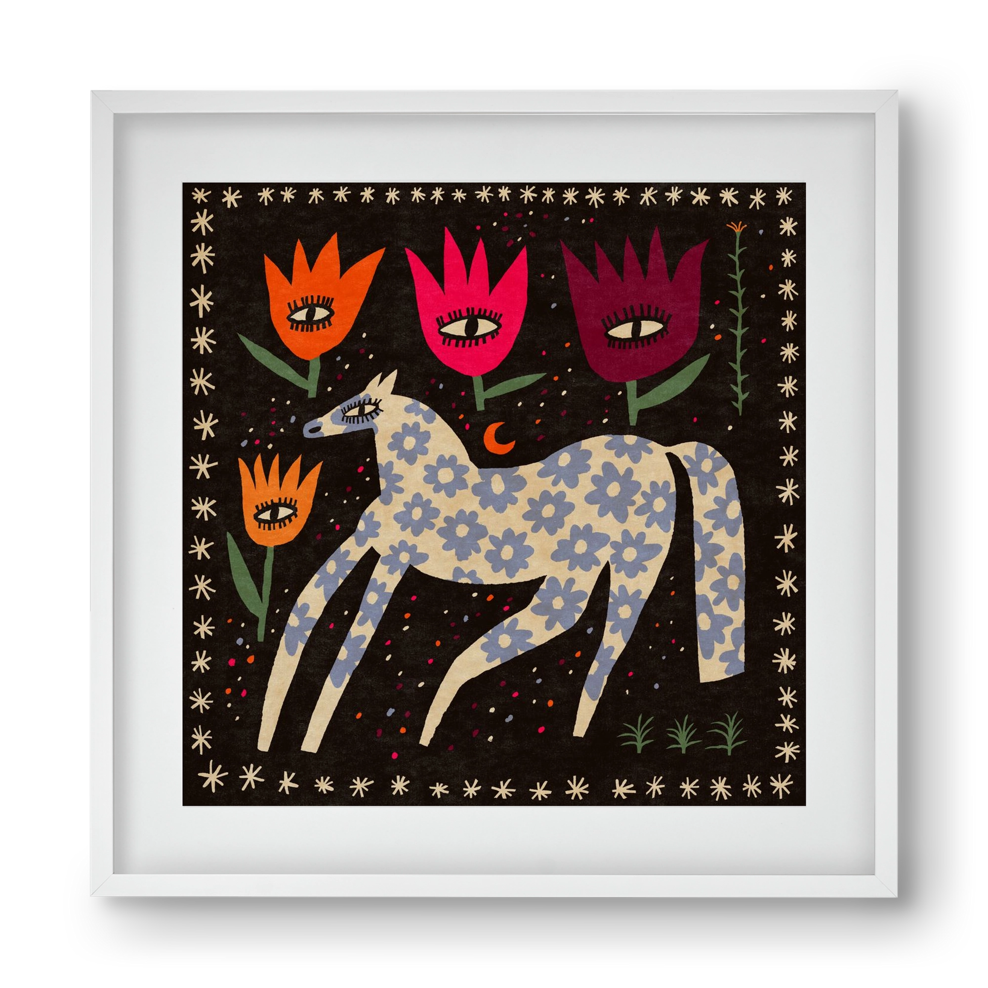 Magic horse, 40x40 cm (30x30 cm), Fehér keret, paszpartuval