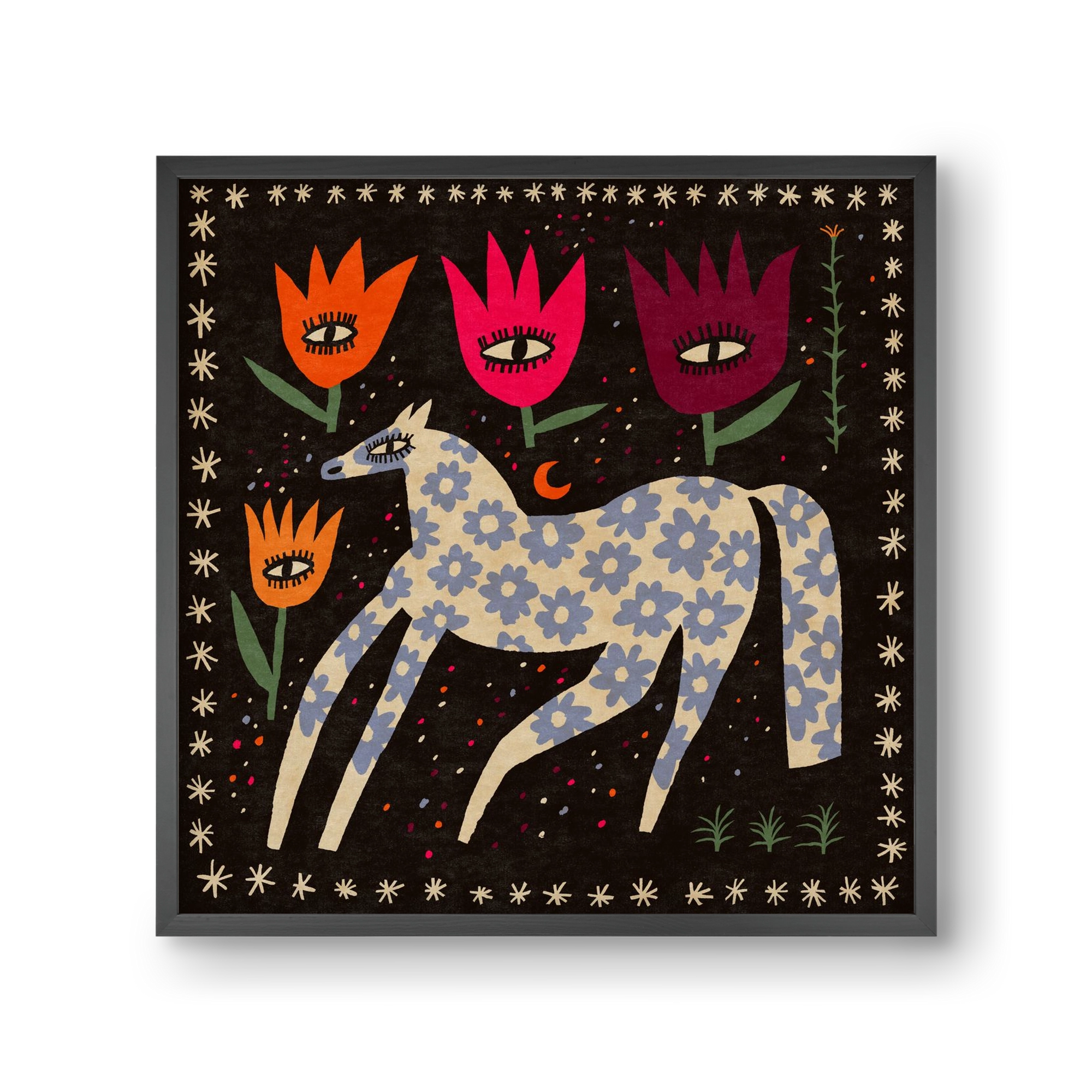 Magic horse, 30x30 cm (30x30 cm), Fekete keret