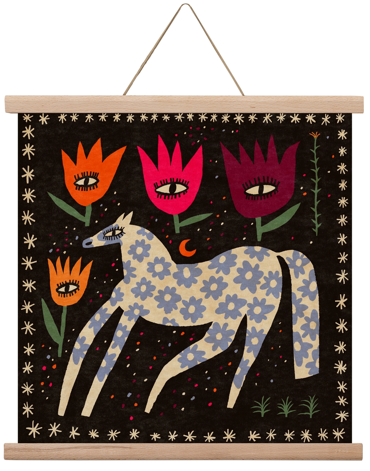 Magic horse, 40x40 cm (40x40 cm), Tölgy akasztó