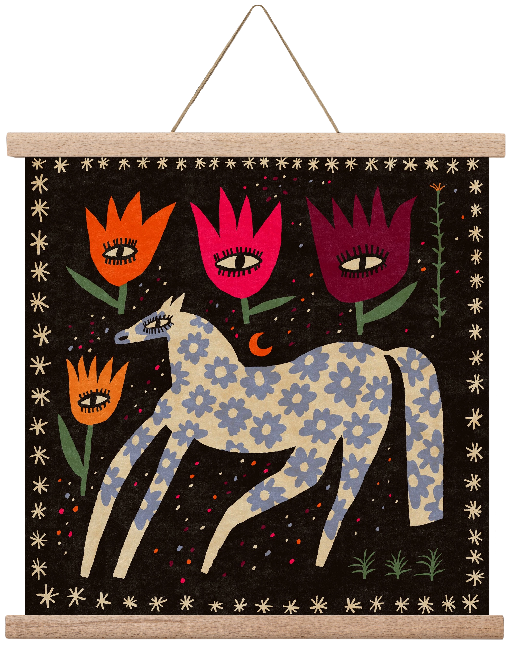 Magic horse, 40x40 cm (40x40 cm), Tölgy akasztó