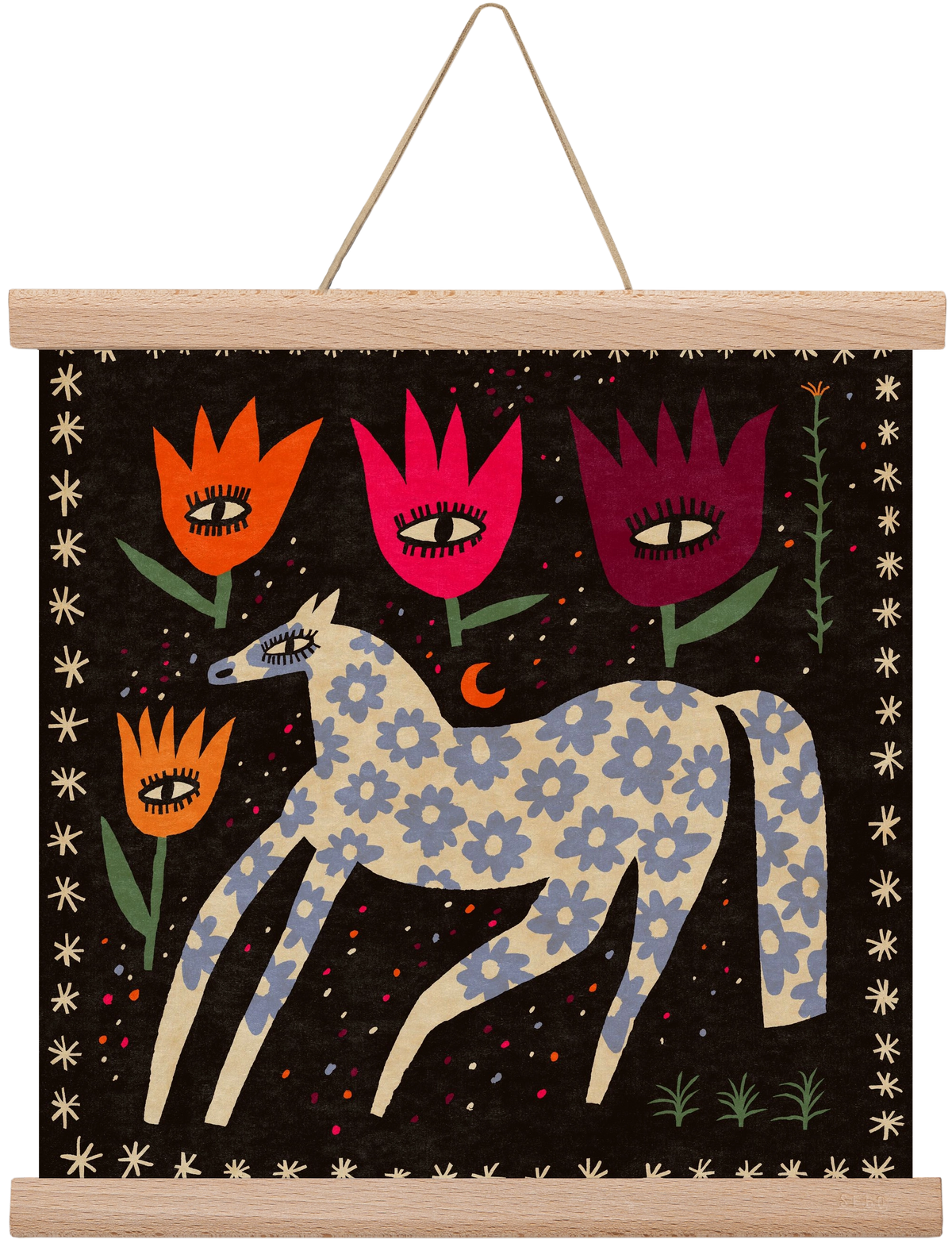 Magic horse, 30x30 cm (30x30 cm), Tölgy akasztó