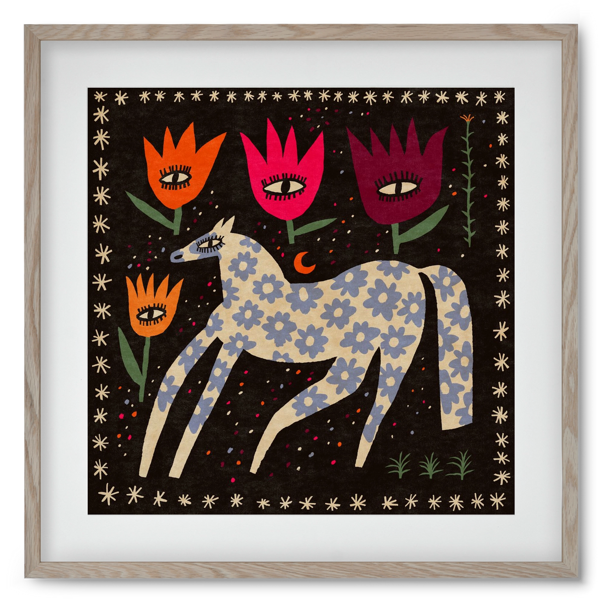 Magic horse, 50x50 cm (40x40 cm), Tölgy keret, paszpartuval