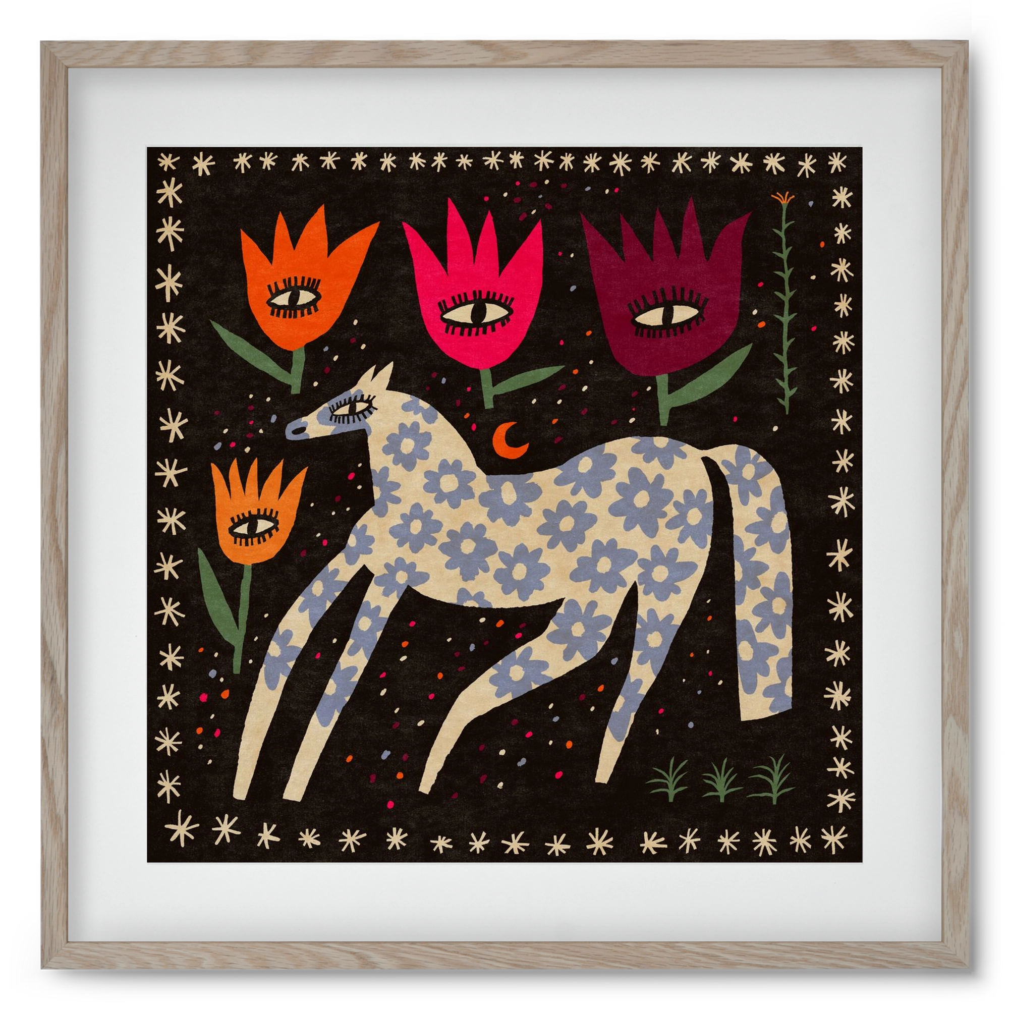 Magic horse, 50x50 cm (40x40 cm), Tölgy keret, paszpartuval