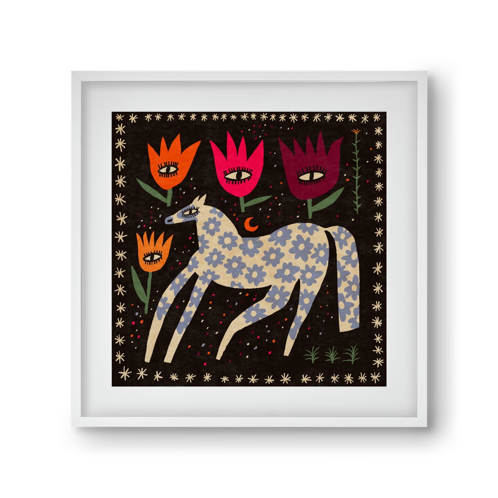 Magic horse, 30x30 cm (20x20 cm), Fehér keret, paszpartuval