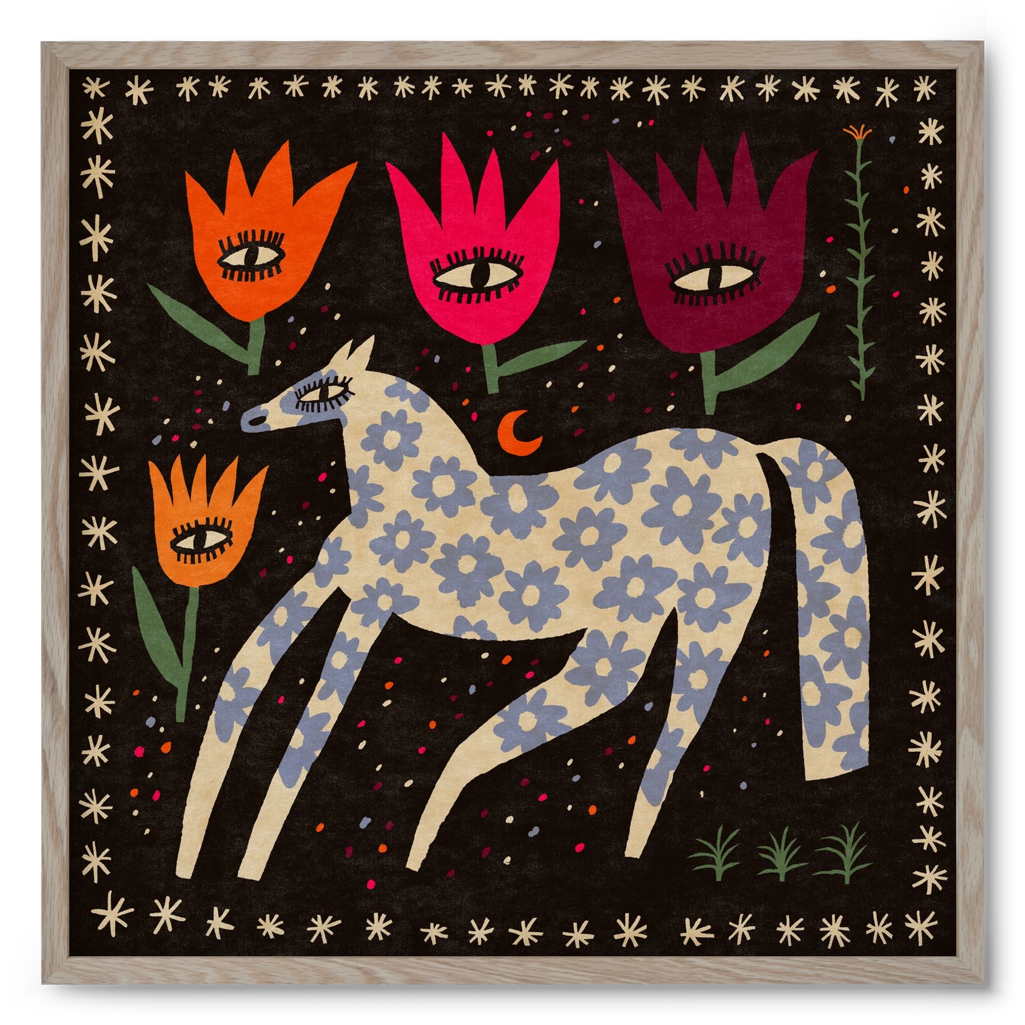 Magic horse, 50x50 cm (50x50 cm), Tölgy keret