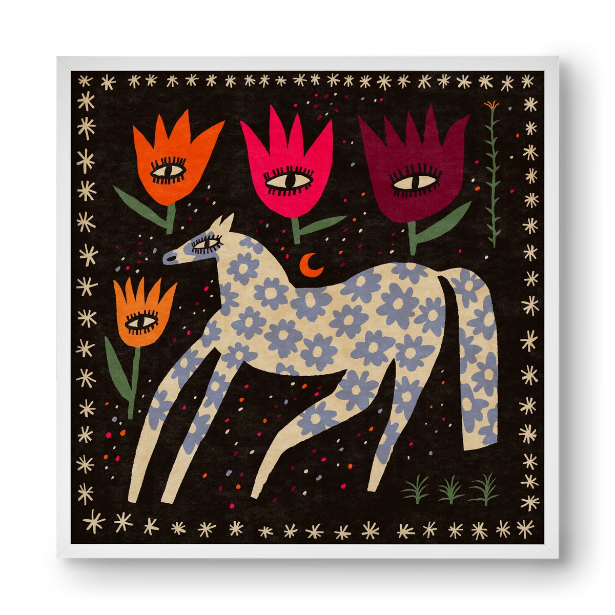 Magic horse, 40x40 cm (40x40 cm), Fehér keret