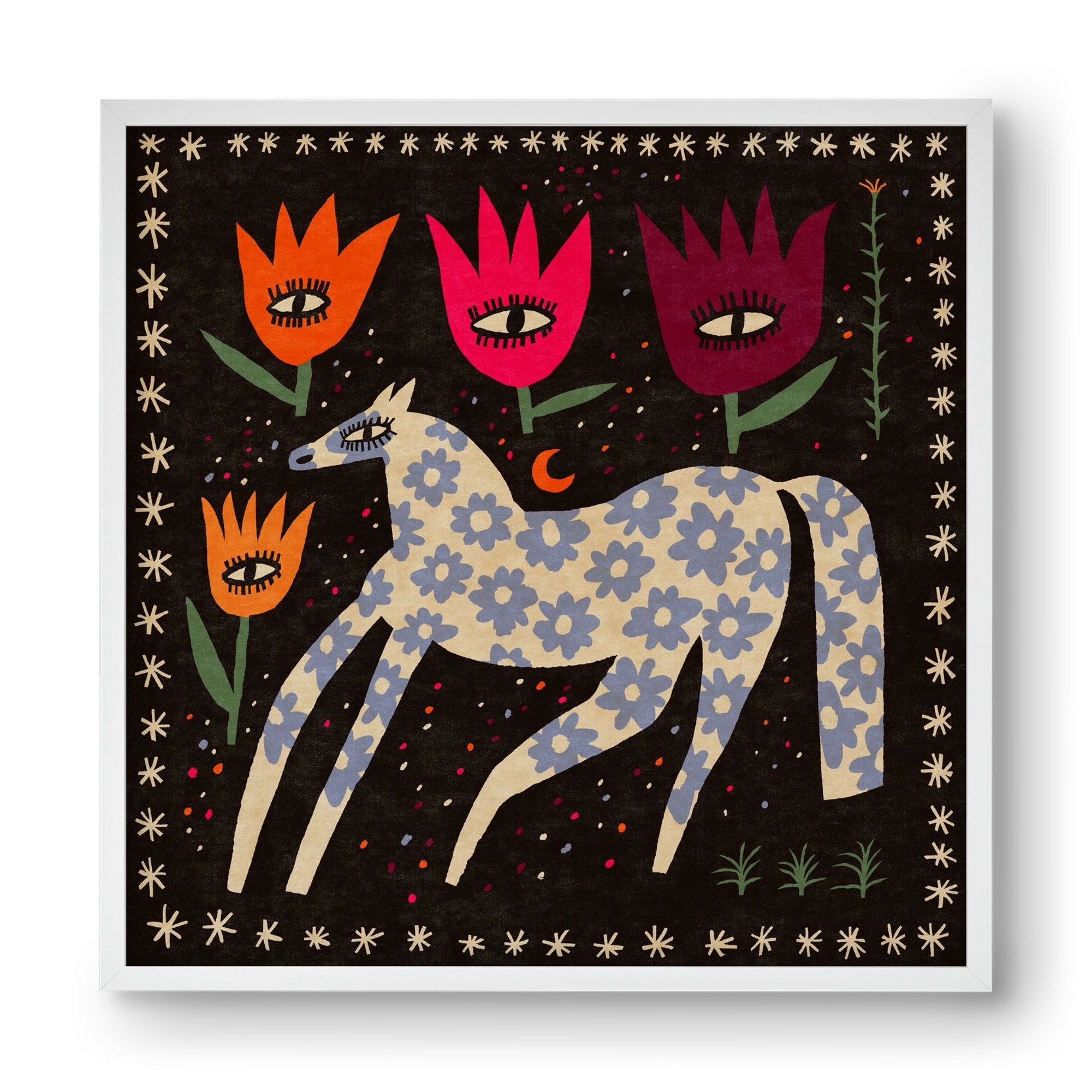 Magic horse, 40x40 cm (40x40 cm), Fehér keret