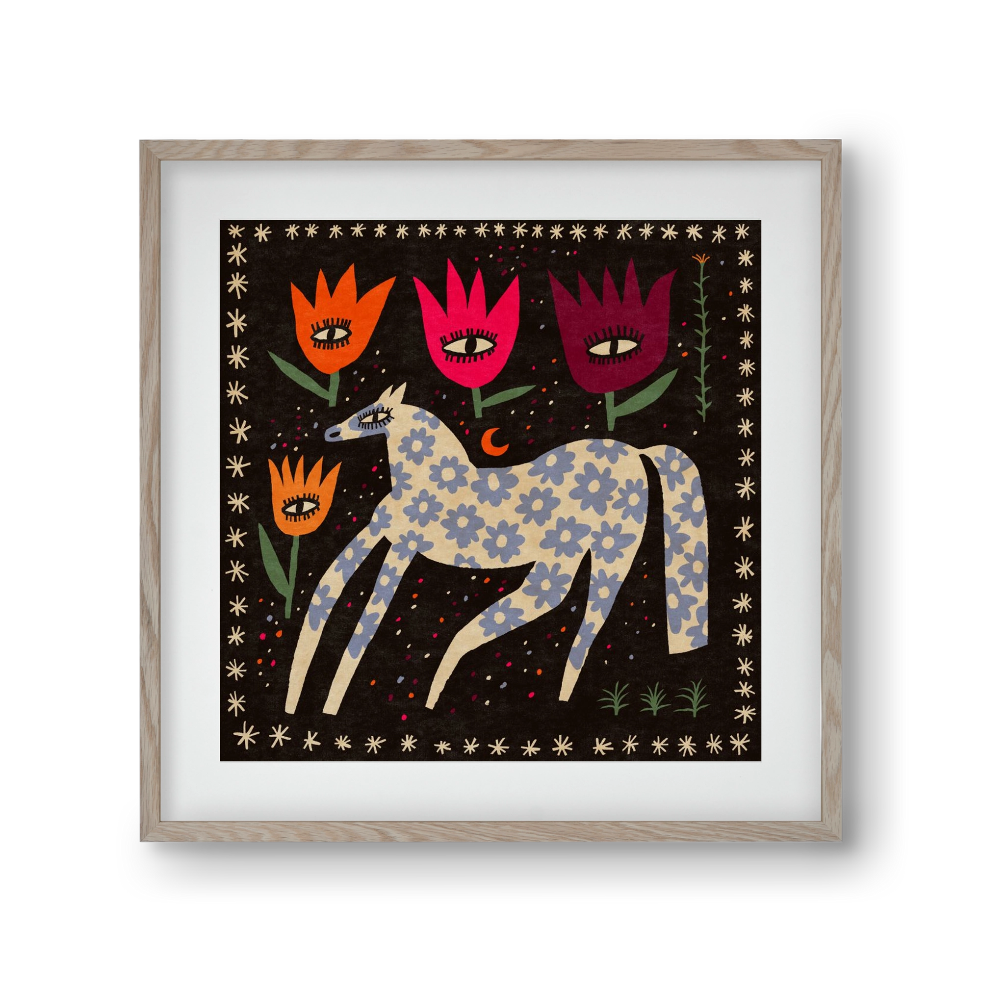 Magic horse, 30x30 cm (20x20 cm), Tölgy keret, paszpartuval