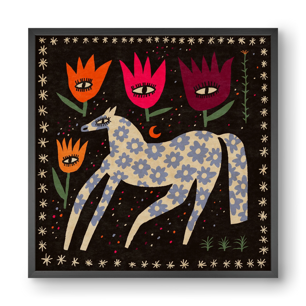 Magic horse, 40x40 cm (40x40 cm), Fekete keret