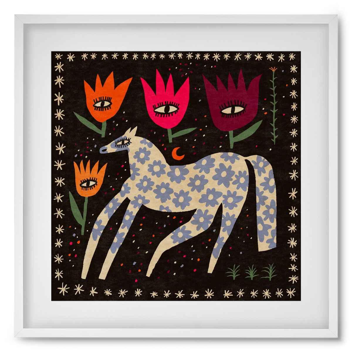 Magic horse, 50x50 cm (40x40 cm), Fehér keret, paszpartuval