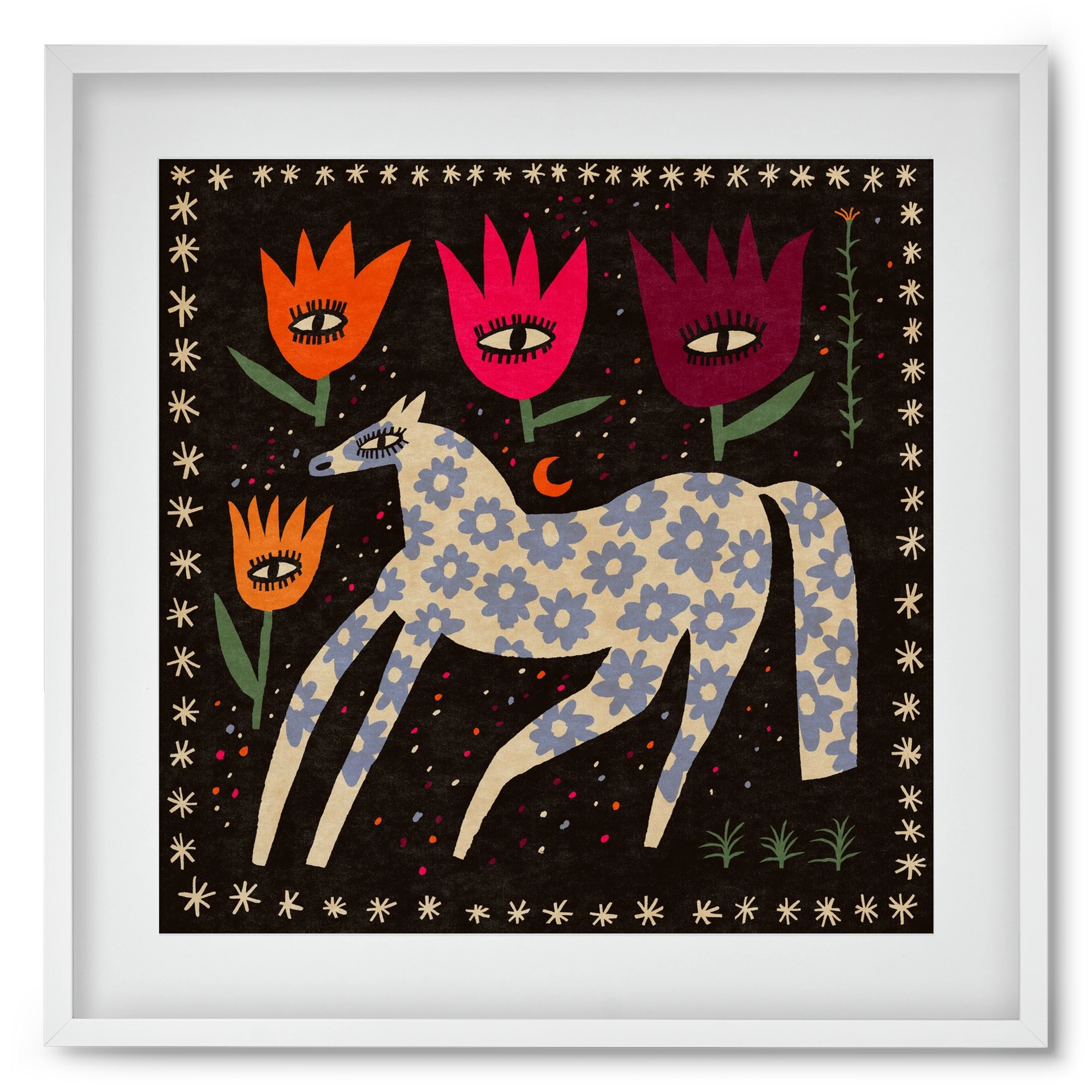 Magic horse, 50x50 cm (40x40 cm), Fehér keret, paszpartuval