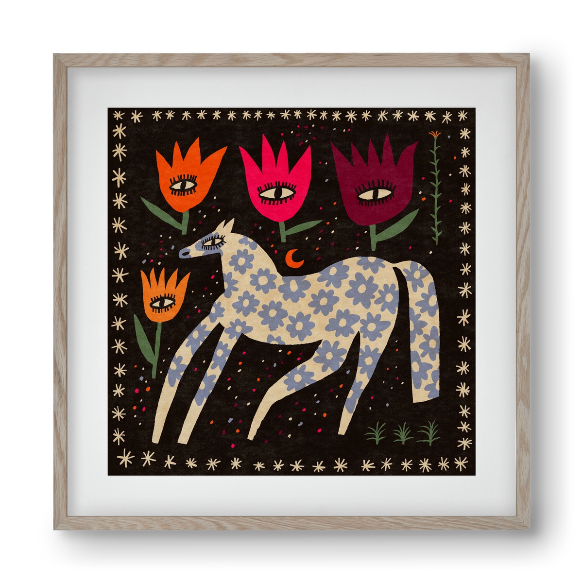 Magic horse, 40x40 cm (30x30 cm), Tölgy keret, paszpartuval