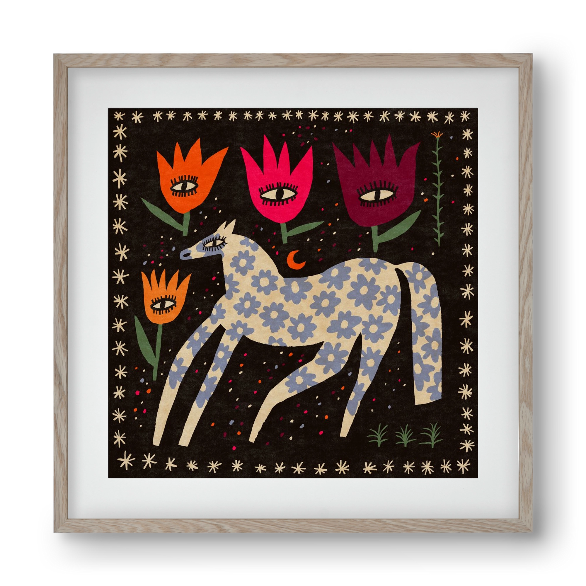 Magic horse, 40x40 cm (30x30 cm), Tölgy keret, paszpartuval