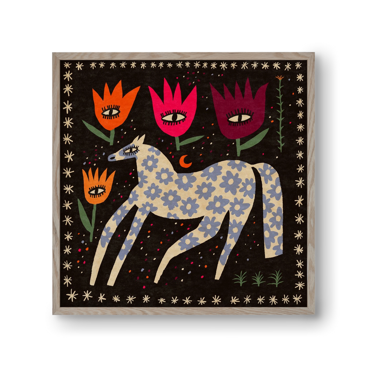 Magic horse, 30x30 cm (30x30 cm), Tölgy keret