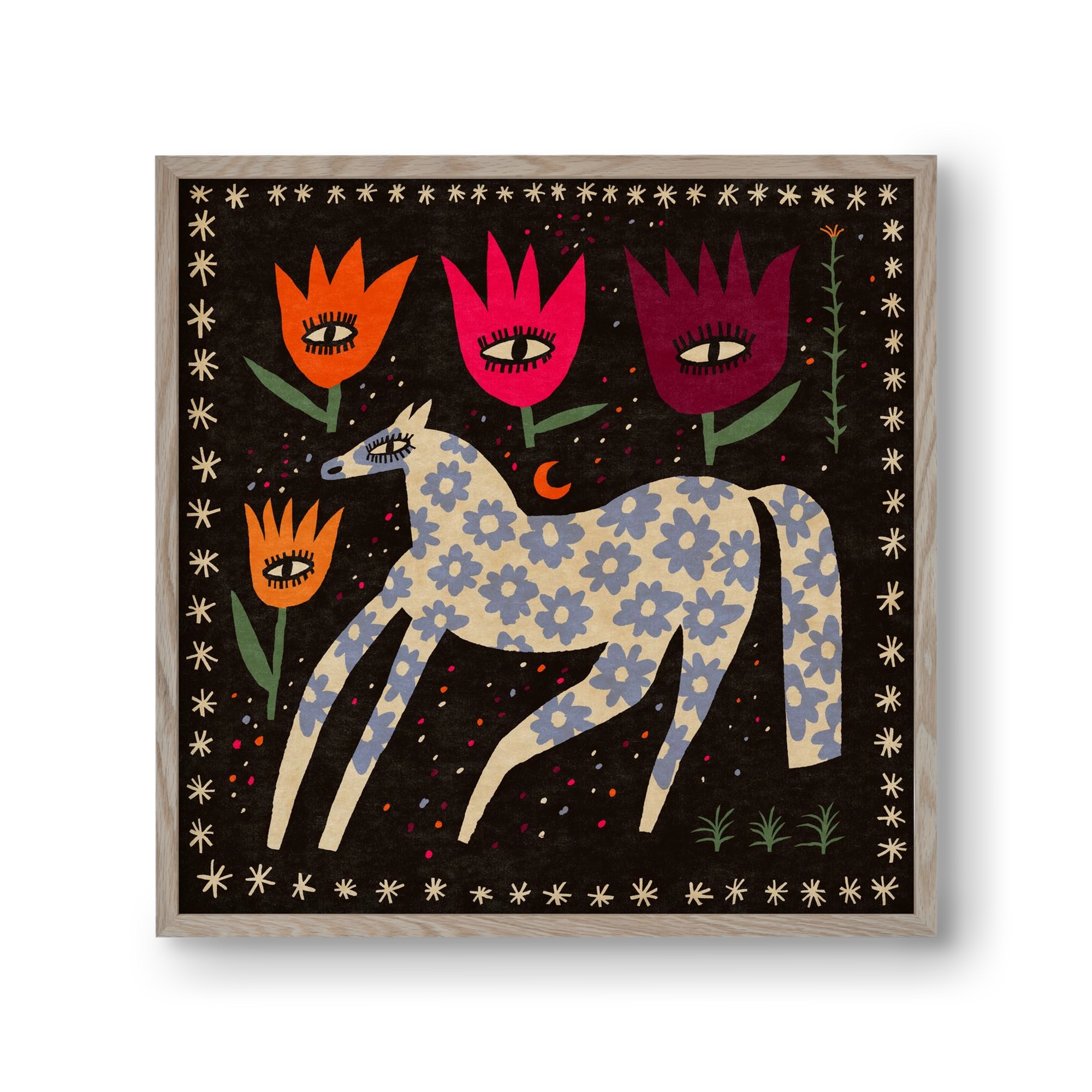 Magic horse, 30x30 cm (30x30 cm), Tölgy keret