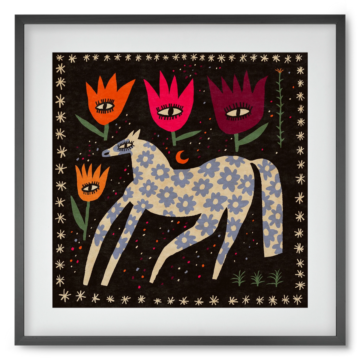 Magic horse, 50x50 cm (40x40 cm), Fekete keret, paszpartuval