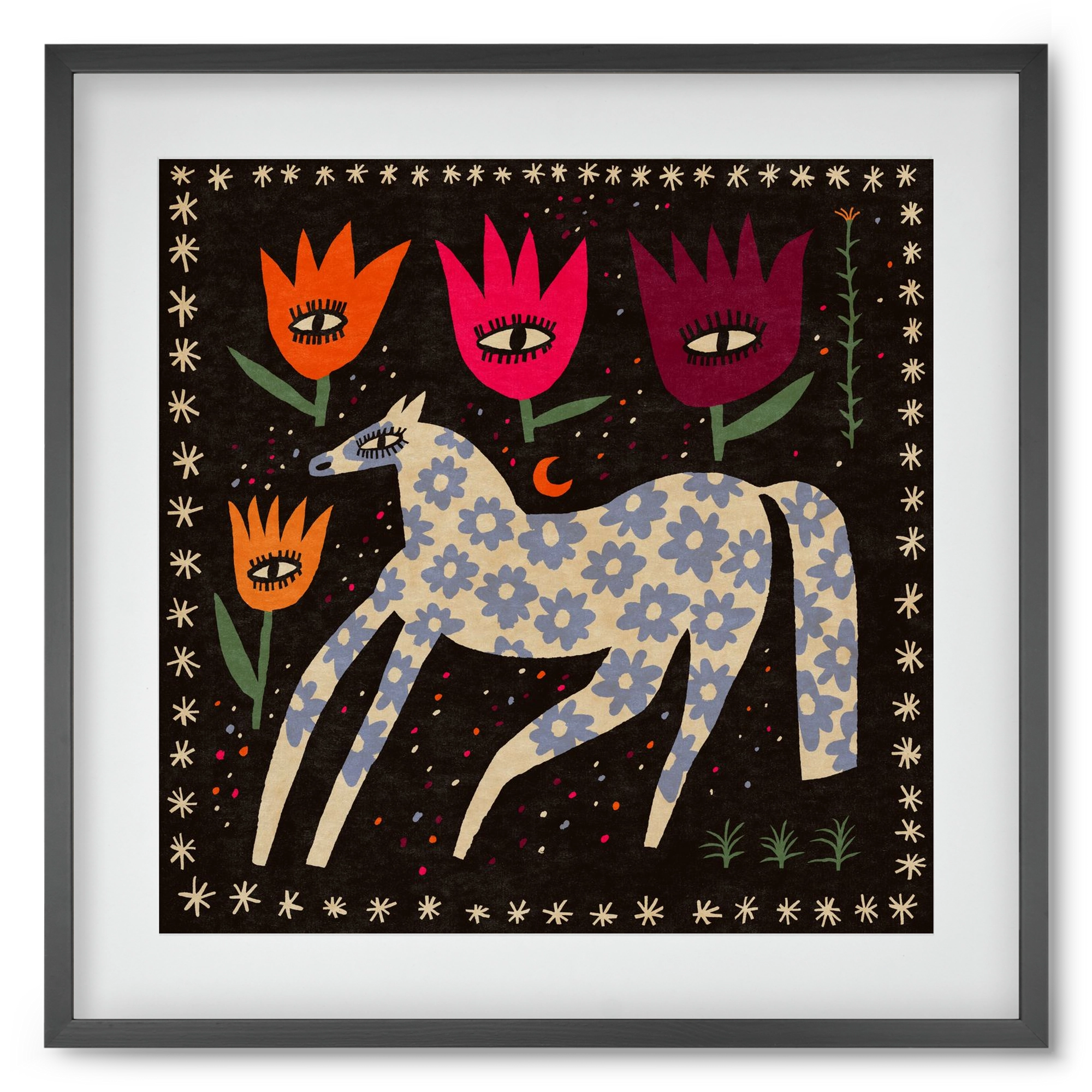 Magic horse, 50x50 cm (40x40 cm), Fekete keret, paszpartuval