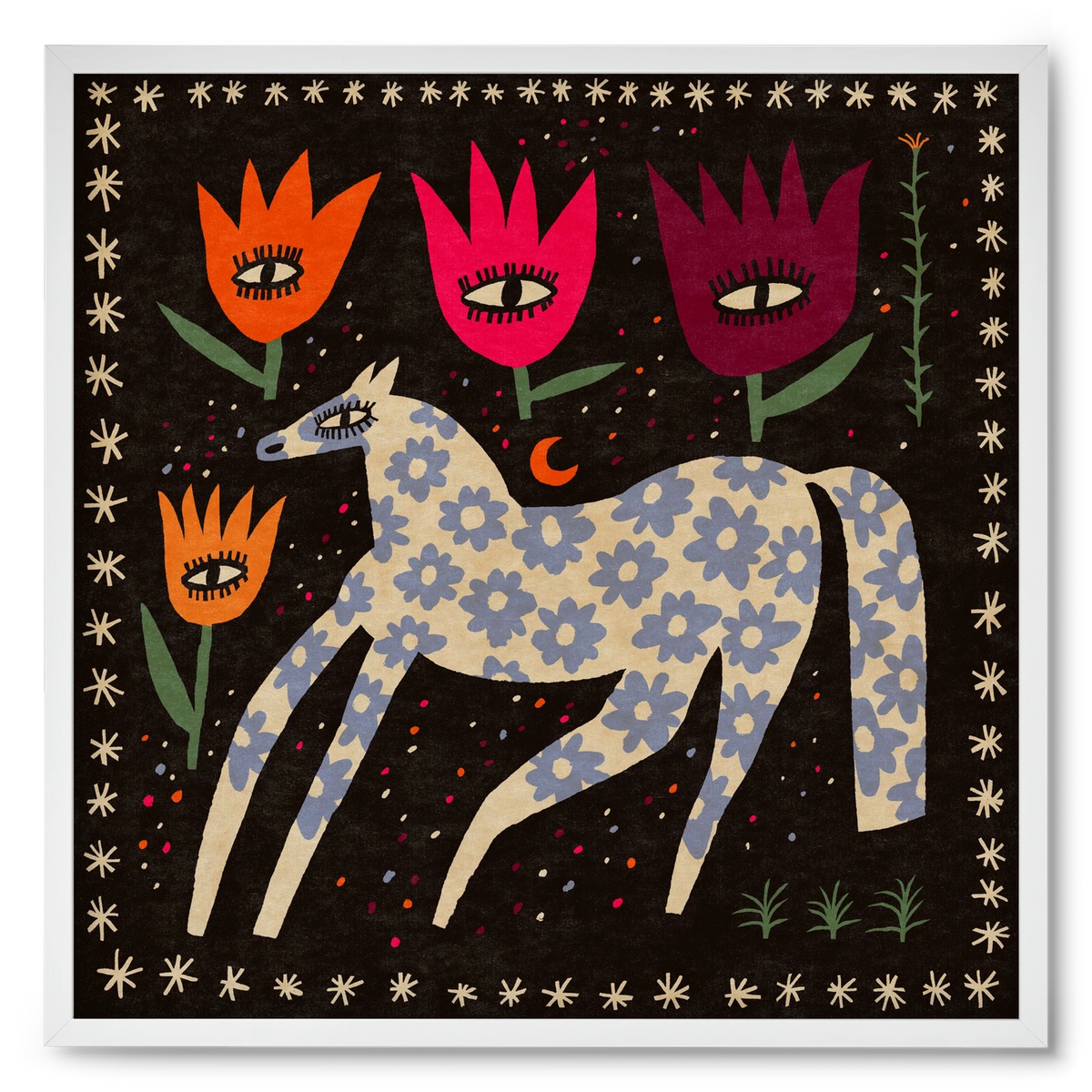 Magic horse, 50x50 cm (50x50 cm), Fehér keret
