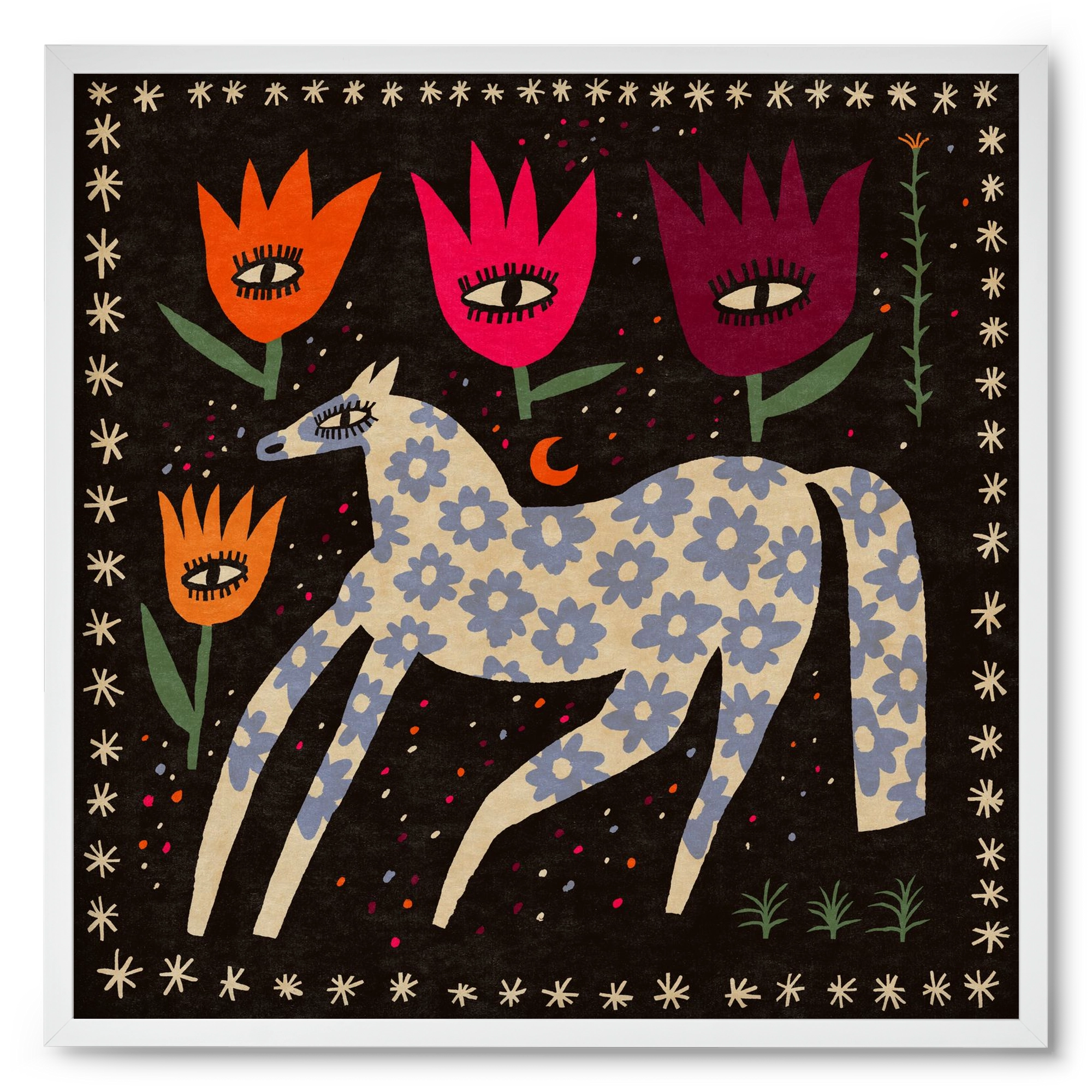 Magic horse, 50x50 cm (50x50 cm), Fehér keret