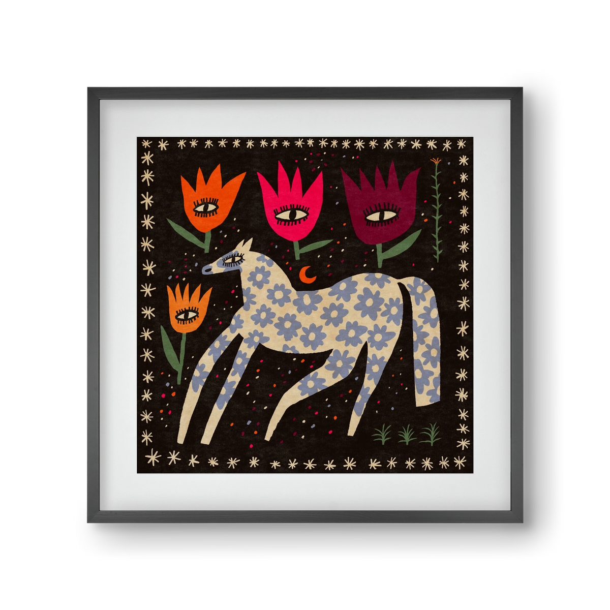 Magic horse, 30x30 cm (20x20 cm), Fekete keret, paszpartuval