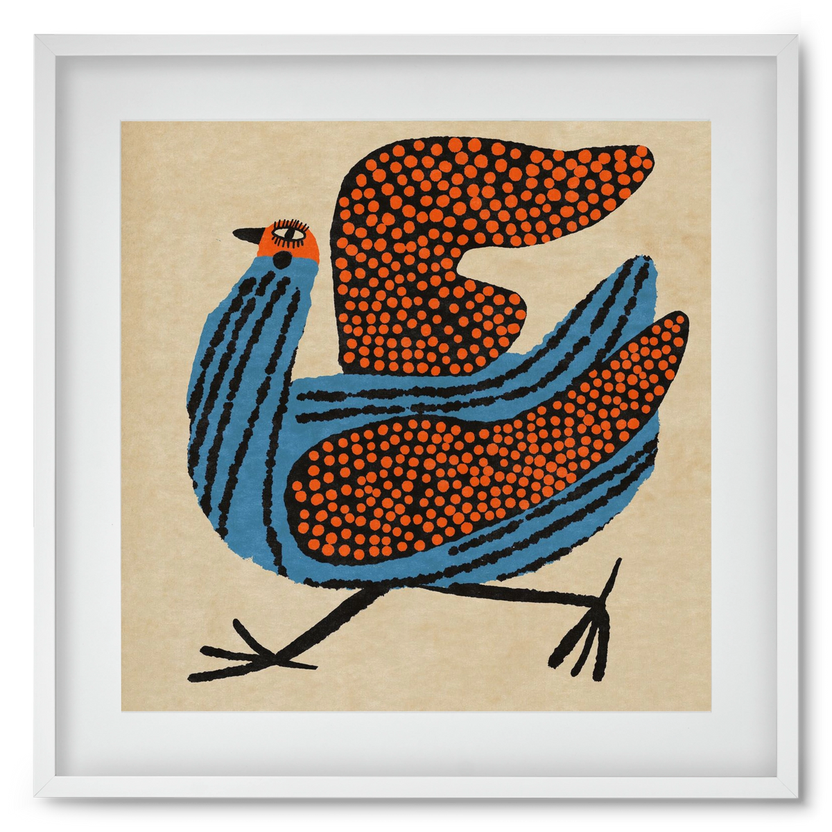 Magic bird, 50x50 cm (40x40 cm), Fehér keret, paszpartuval