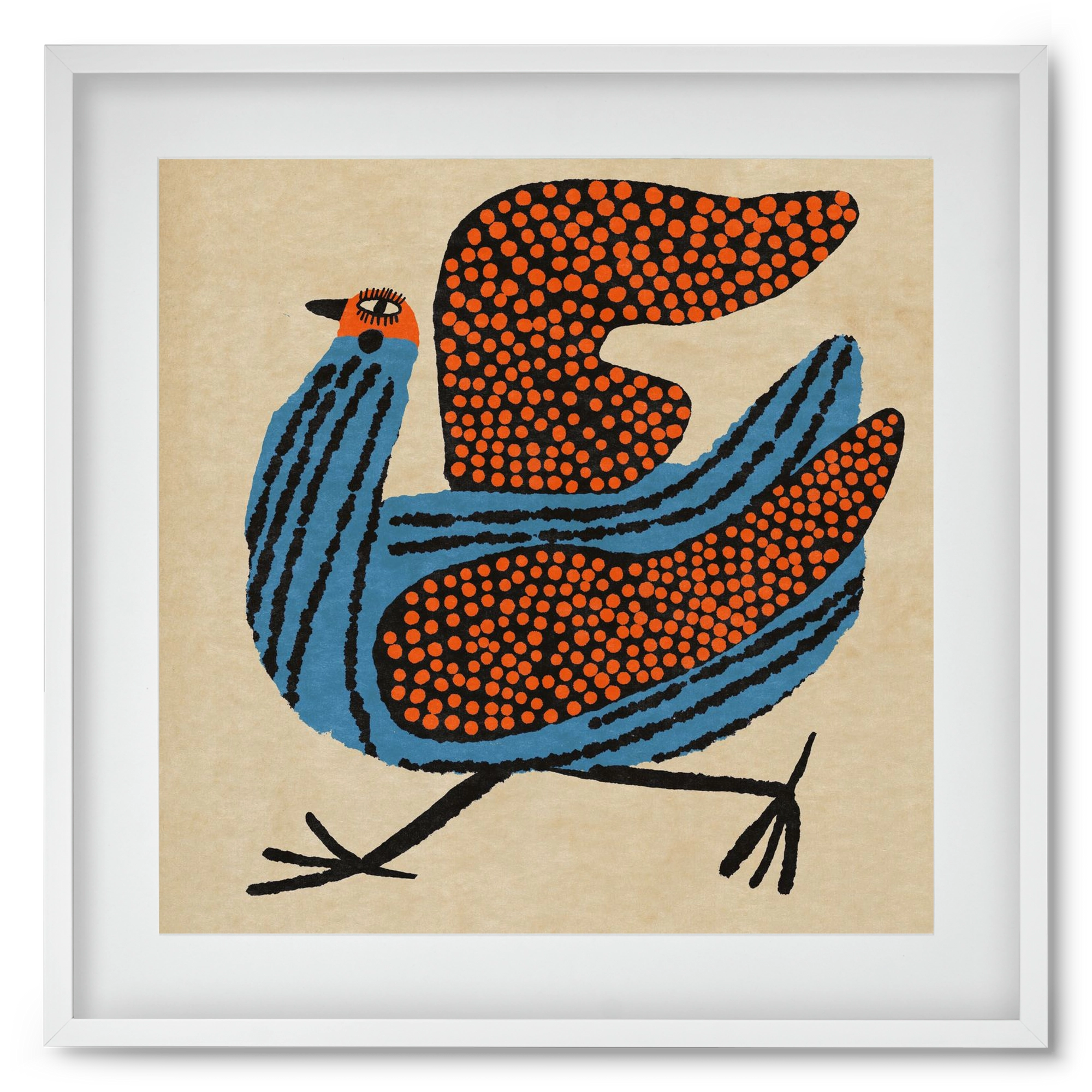 Magic bird, 50x50 cm (40x40 cm), Fehér keret, paszpartuval