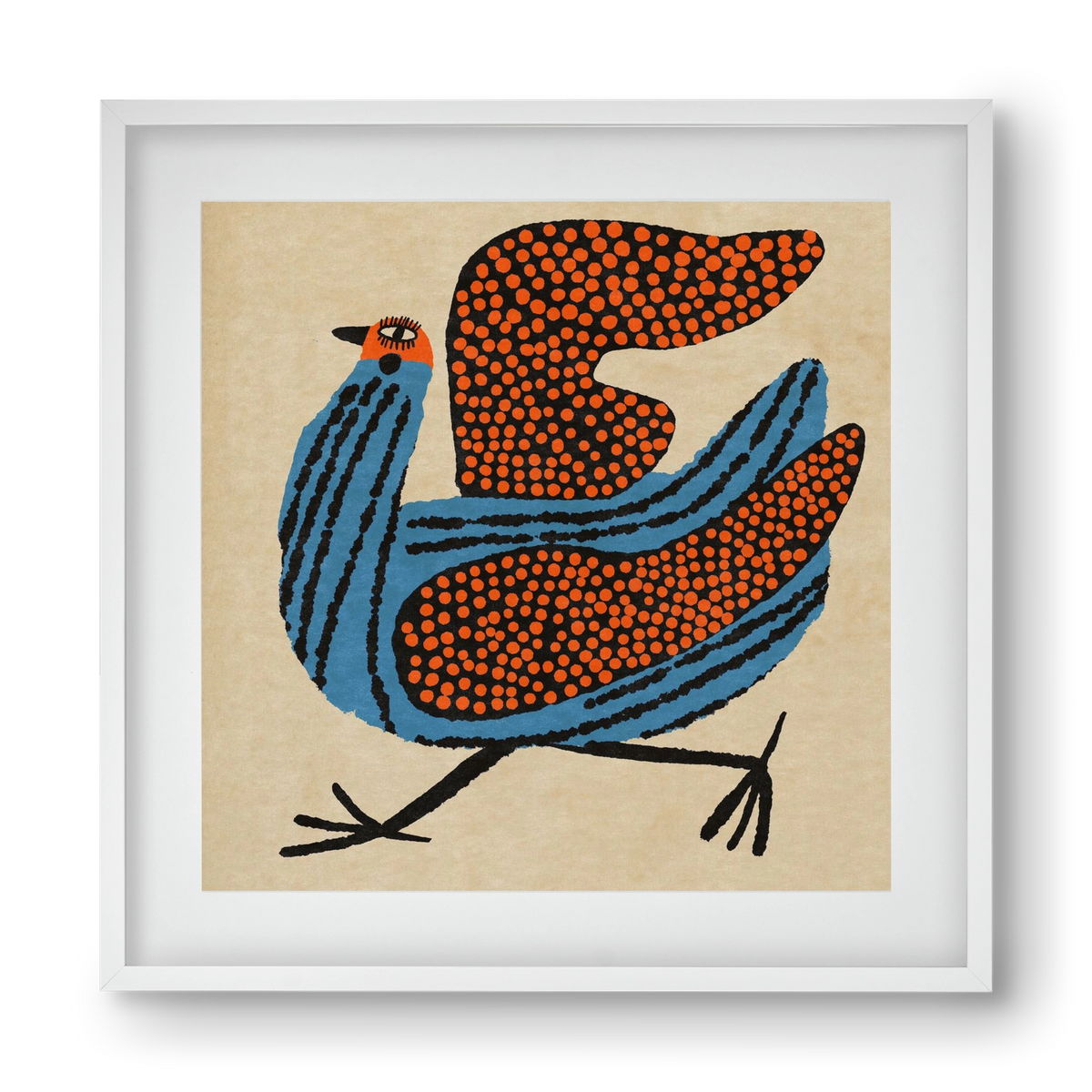 Magic bird, 40x40 cm (30x30 cm), Fehér keret, paszpartuval